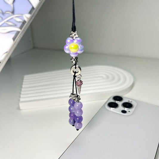 cute purple flower phone charm 4