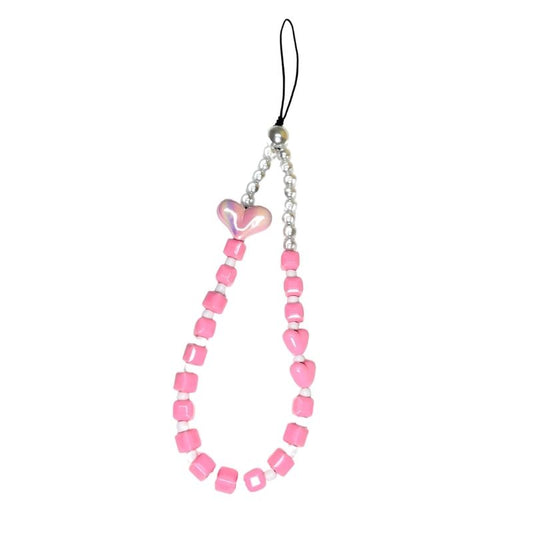 Hot Pink Heart Phone Charm