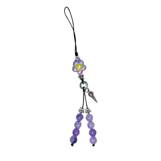 Purple Flower Phone Charm