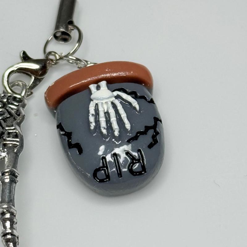 double skull mini  paws  phone charm keychain