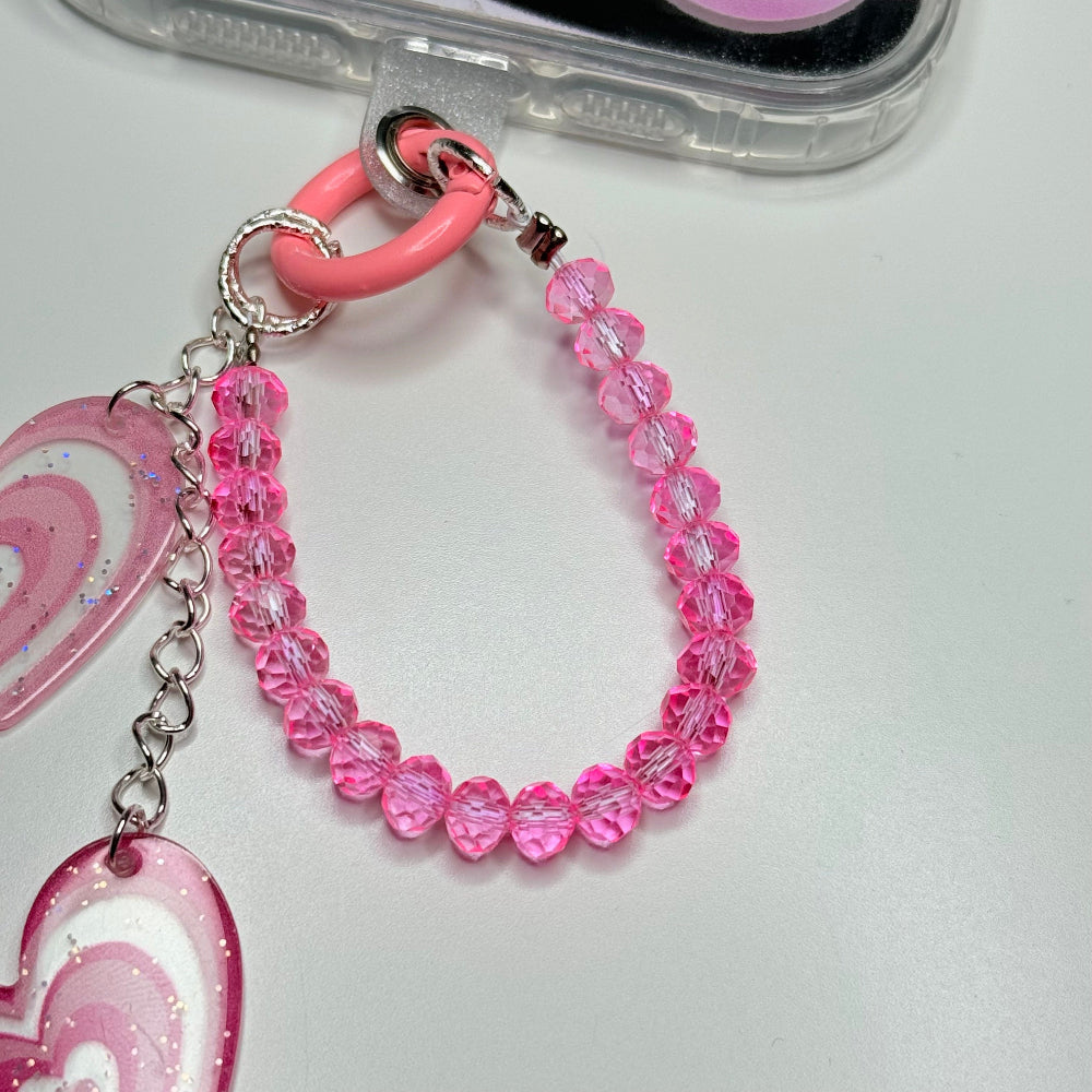 heart loop phone charm keychain