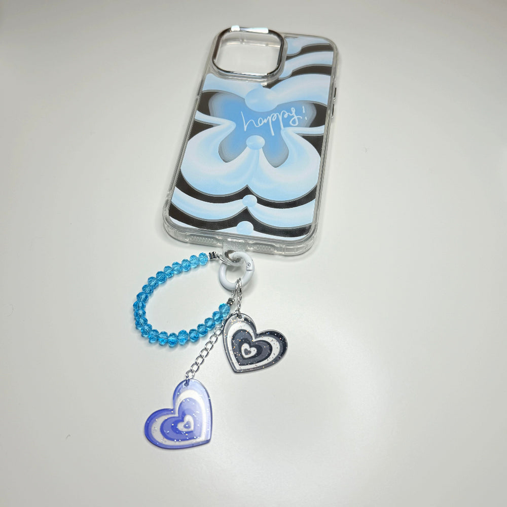 heart loop phone charm keychain