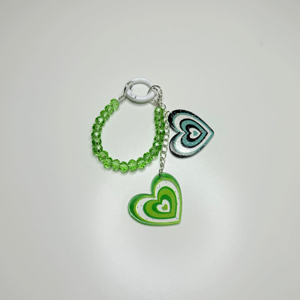 heart loop phone charm keychain