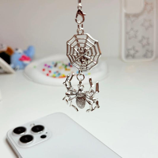 Spider Net Phone Charm