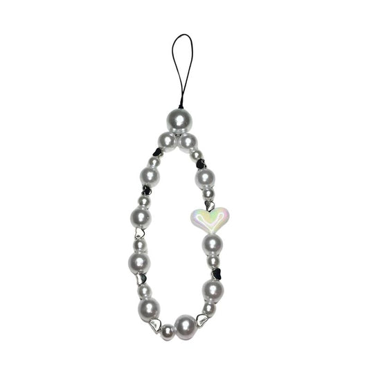 White Pearl Puff Phone Charm